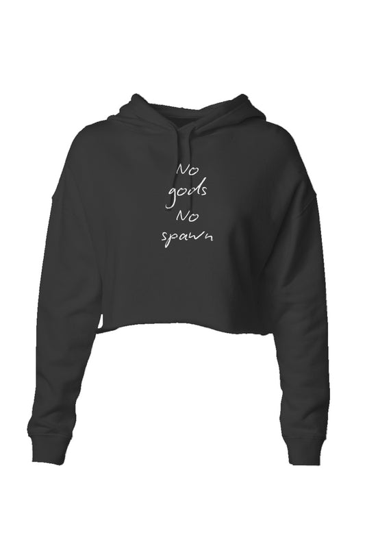 No Gods No Spawn Lightweight Crop Hoodie